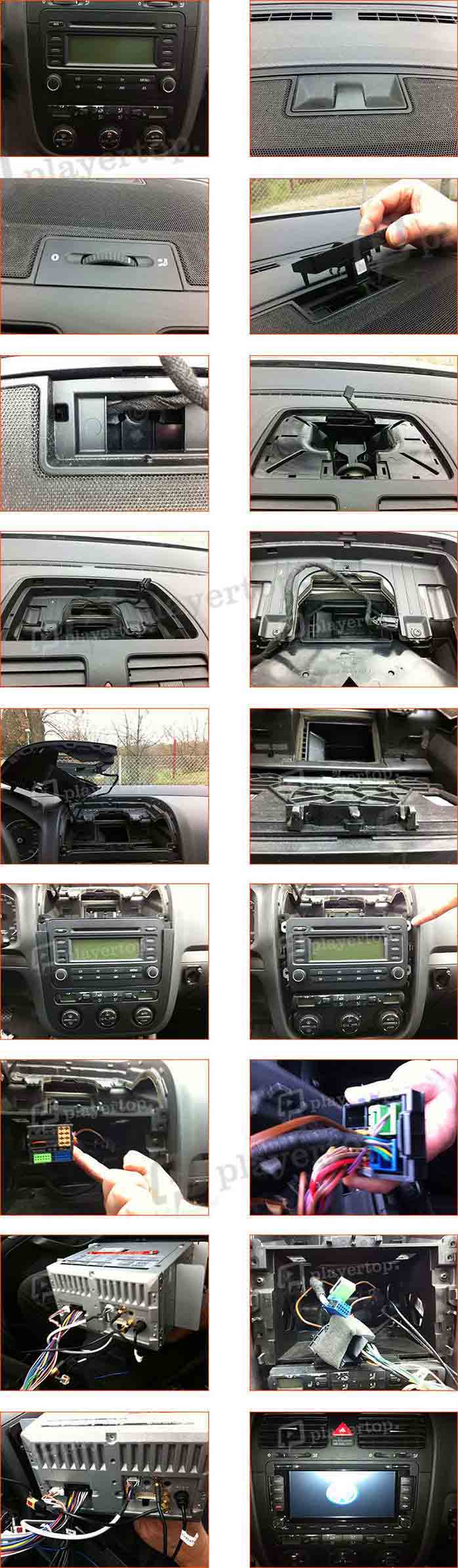 montage autoradio volkswagen golf 5 2003